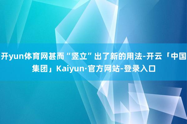 开yun体育网甚而“竖立”出了新的用法-开云「中国集团」Kaiyun·官方网站-登录入口