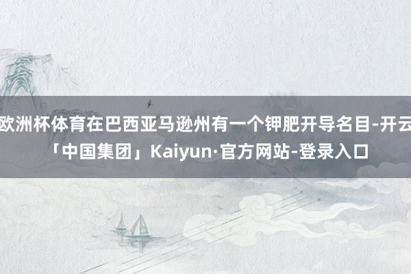欧洲杯体育在巴西亚马逊州有一个钾肥开导名目-开云「中国集团」Kaiyun·官方网站-登录入口