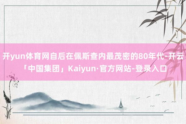 开yun体育网自后在佩斯查内最茂密的80年代-开云「中国集团」Kaiyun·官方网站-登录入口