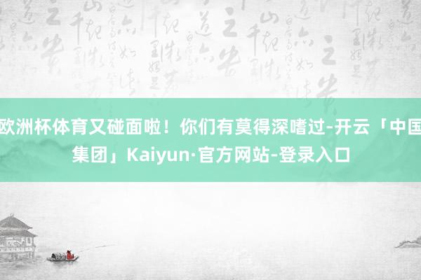 欧洲杯体育又碰面啦！你们有莫得深嗜过-开云「中国集团」Kaiyun·官方网站-登录入口