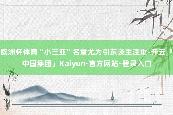 欧洲杯体育“小三亚”名堂尤为引东谈主注重-开云「中国集团」Kaiyun·官方网站-登录入口