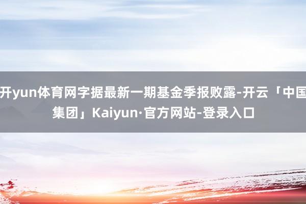 开yun体育网字据最新一期基金季报败露-开云「中国集团」Kaiyun·官方网站-登录入口